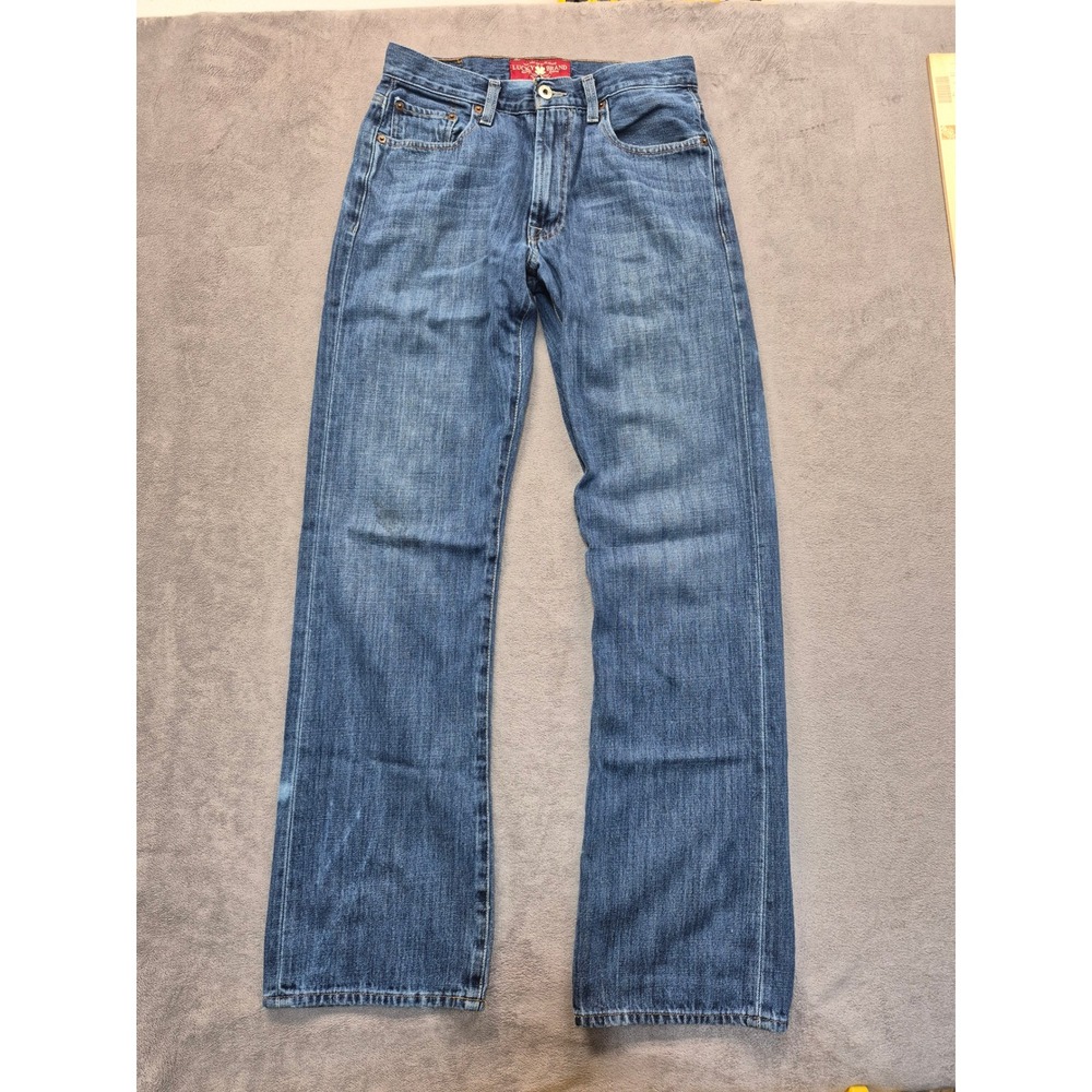 Lucky Brand 181 Mens 29x34 Relaxed Straight Jeans Medium Wash 100% Cotton Denim